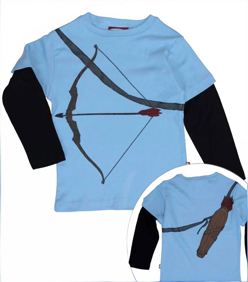 NEW CITY THREADS kids crossbow 2fer long sleeve tee in light blue